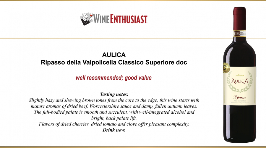 AULICA - Ripasso della Valpolicella Classico Superiore doc: Wine Enthusiast 2022