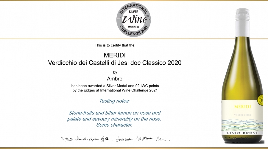 MERIDI - Verdicchio dei Castelli di Jesi doc Classico: Silver Medal IWC 2021