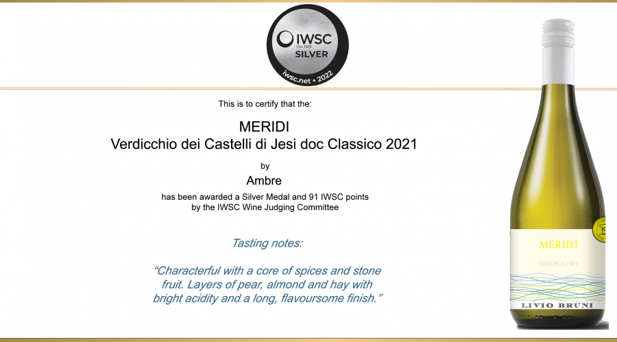  MERIDI - Verdicchio dei Castelli di Jesi doc Classico: medaglia d'argento IWSC 2022
